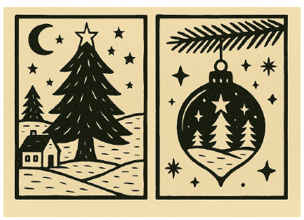 Festive Printmaking: Christmas Card Workshop - Fareham Library - Monday 1st December 2025 - 10.00am