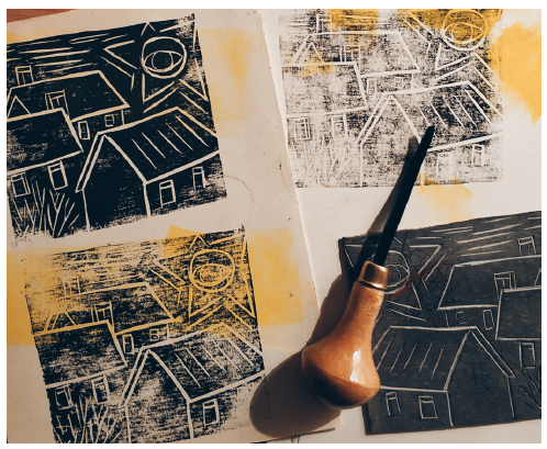Linocut Printing: Two-Colour Design Workshop - Fareham Library - Monday 8th December 2025 - 10.00am