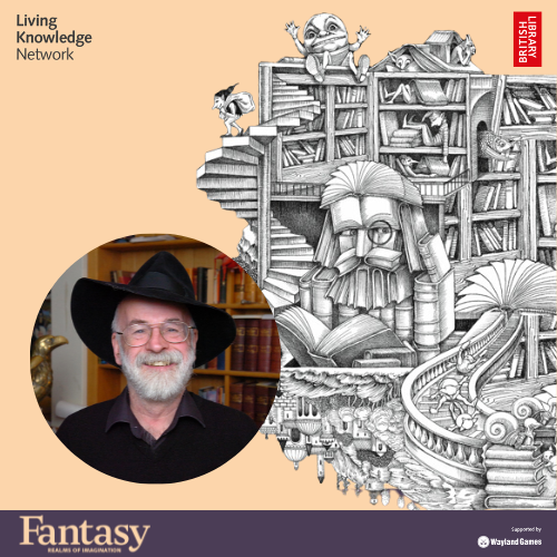 The Worlds of Terry Pratchett: Neil Gaiman and Rob Wilkins - event screening - Farnborough Library - Saturday 2nd December 2023 - 2.00pm