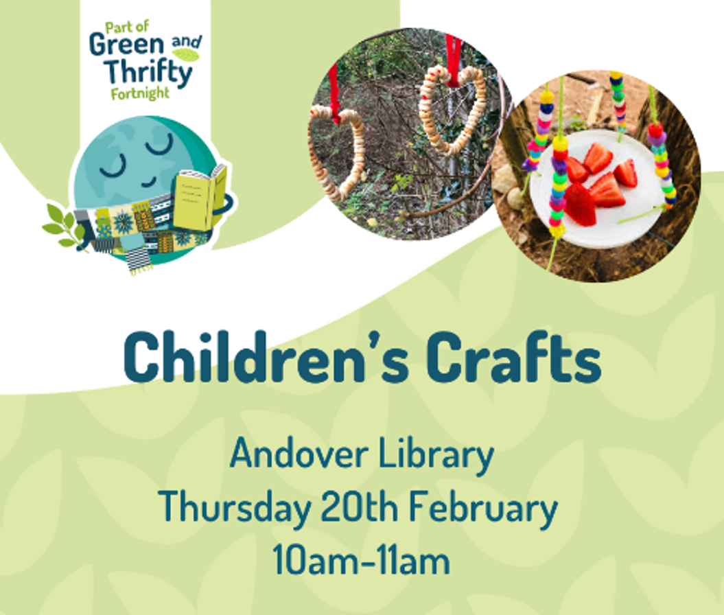 Half term Crafts Andover Library Thursday 20th February 2025 10