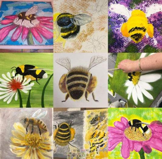 Mixed Media- Busy Summer Bees - Tadley Library - Saturday 10th and 17th May 2025 - 10.00am