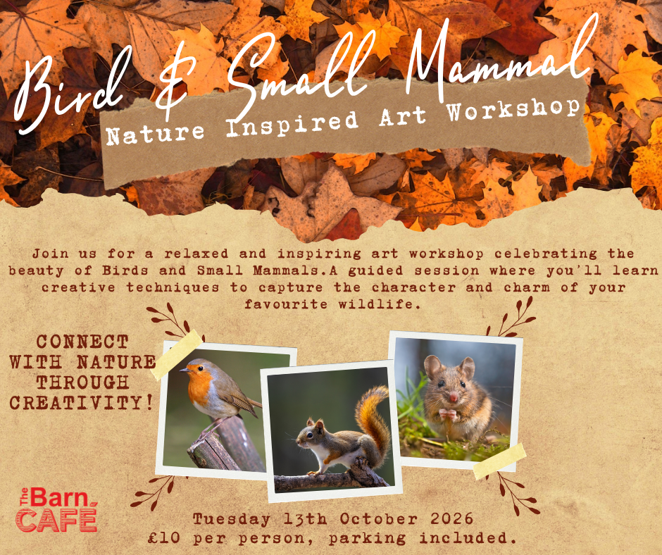 Bird and Small Mammal Nature Inspired Art Workshop at River Hamble Country Park - Tuesday 13th October 2026 - 10.00am