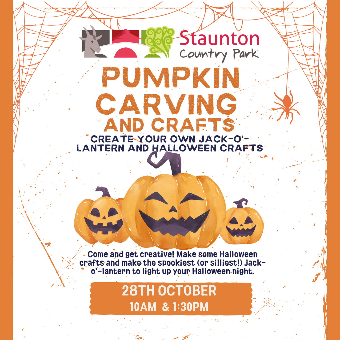 Pumpkin Carving and Halloween Crafts at Staunton Country Park - Wednesday 28th October 2026
